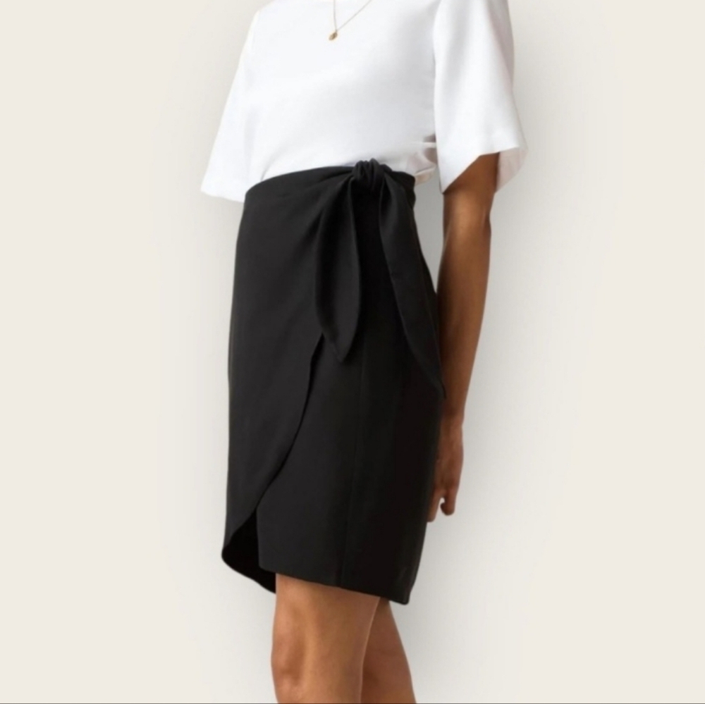 VETTA Minimalist Contemporary Office Career Sz S Wrap Skirt